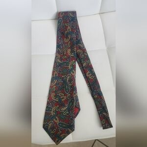 Nina Ricci Paisley Patterned Tie - Red and Blue 46"×2.5"